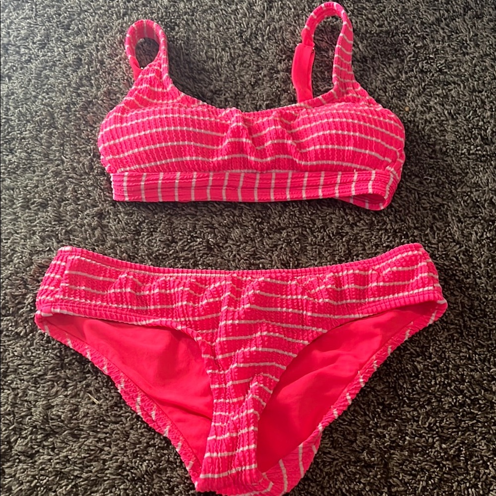 Pink Striped  Swim Set